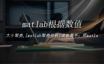 matlab根据数值大小聚类,[matlab聚类分析]请教高手：用matlab做聚类分析，节点数多于30个怎么画聚类图啊？..."