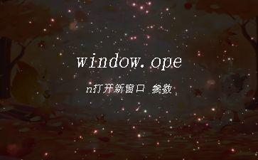 window.open打开新窗口