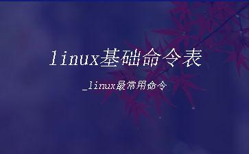 linux基础命令表_linux最常用命令"