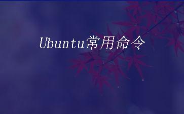 Ubuntu常用命令"