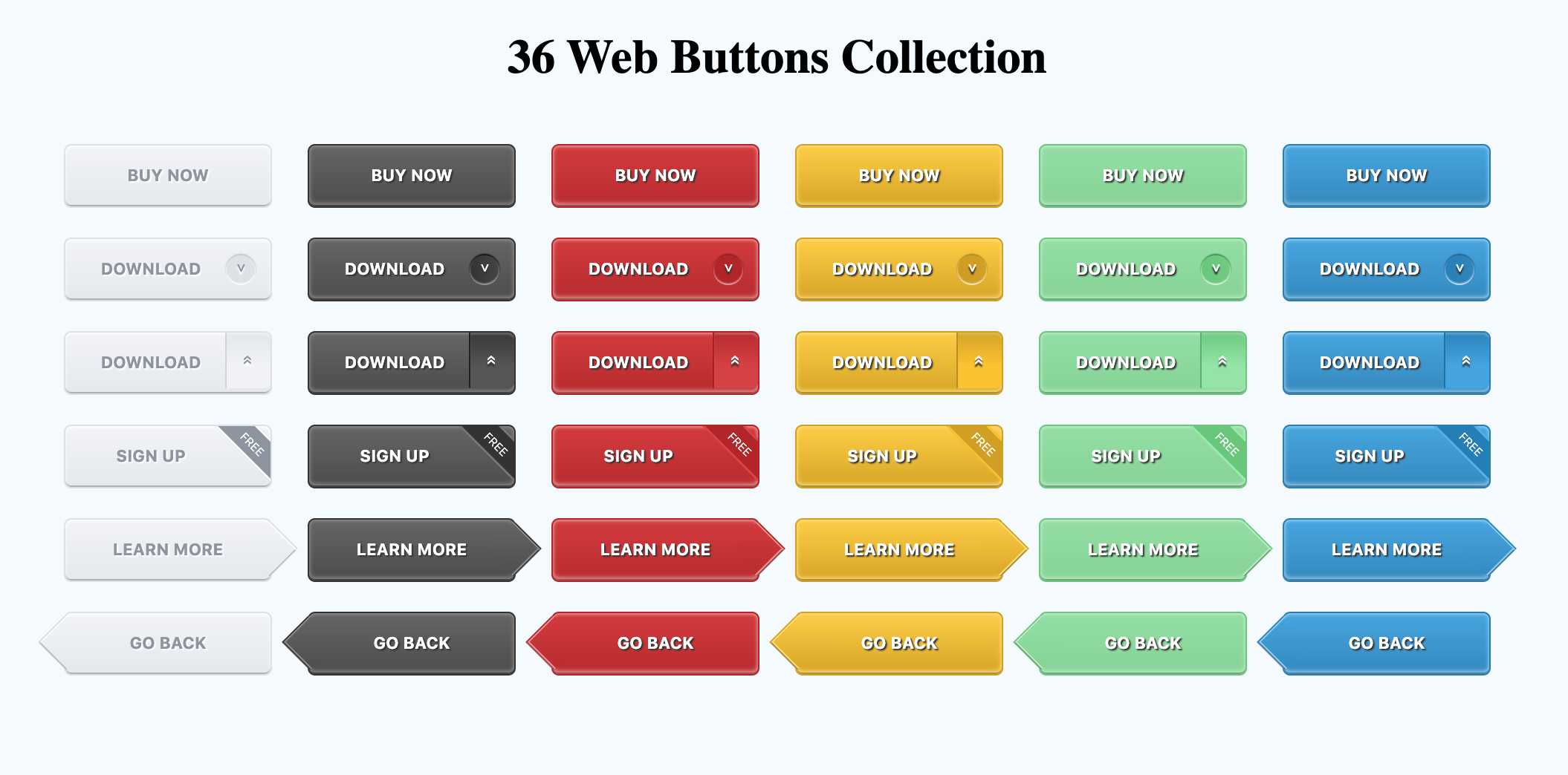 36种漂亮的CSS3网页按钮Button样式 - 改进版
