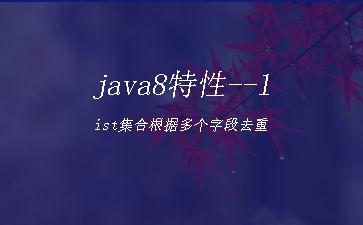 java8特性--list集合根据多个字段去重"