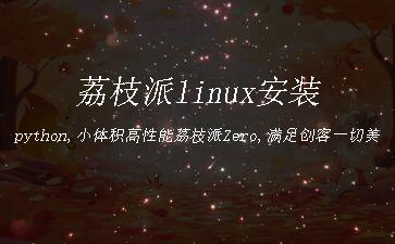 荔枝派linux安装python,小体积高性能荔枝派Zero,满足创客一切美好设想的开发板..."