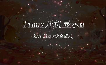 linux开机显示mksh_linux安全模式"