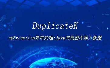 DuplicateKeyException异常处理:java向数据库插入数据异常"