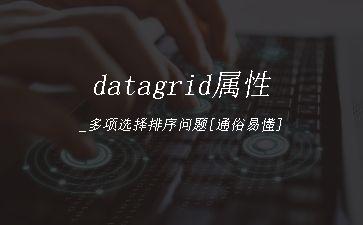 datagrid属性_多项选择排序问题[通俗易懂]"