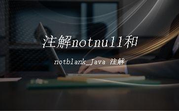 注解notnull和notblank_Java