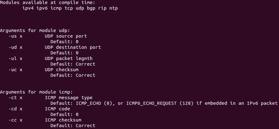 Linux下发包工具sendip