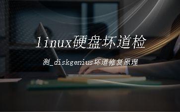 linux硬盘坏道检测_diskgenius坏道修复原理"