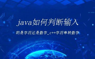 java如何判断输入的是字符还是数字_c++字符串转数字"