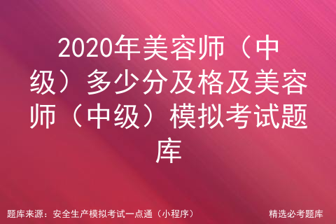 2021年美容师（中级）找解析及美容师（中级）考试试题