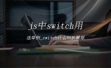 js中switch用法举例_switch什么叫折腾版"