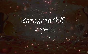 datagrid获得选中行的id"