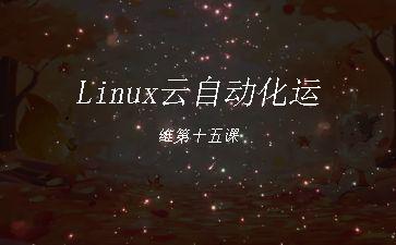 Linux云自动化运维第十五课"