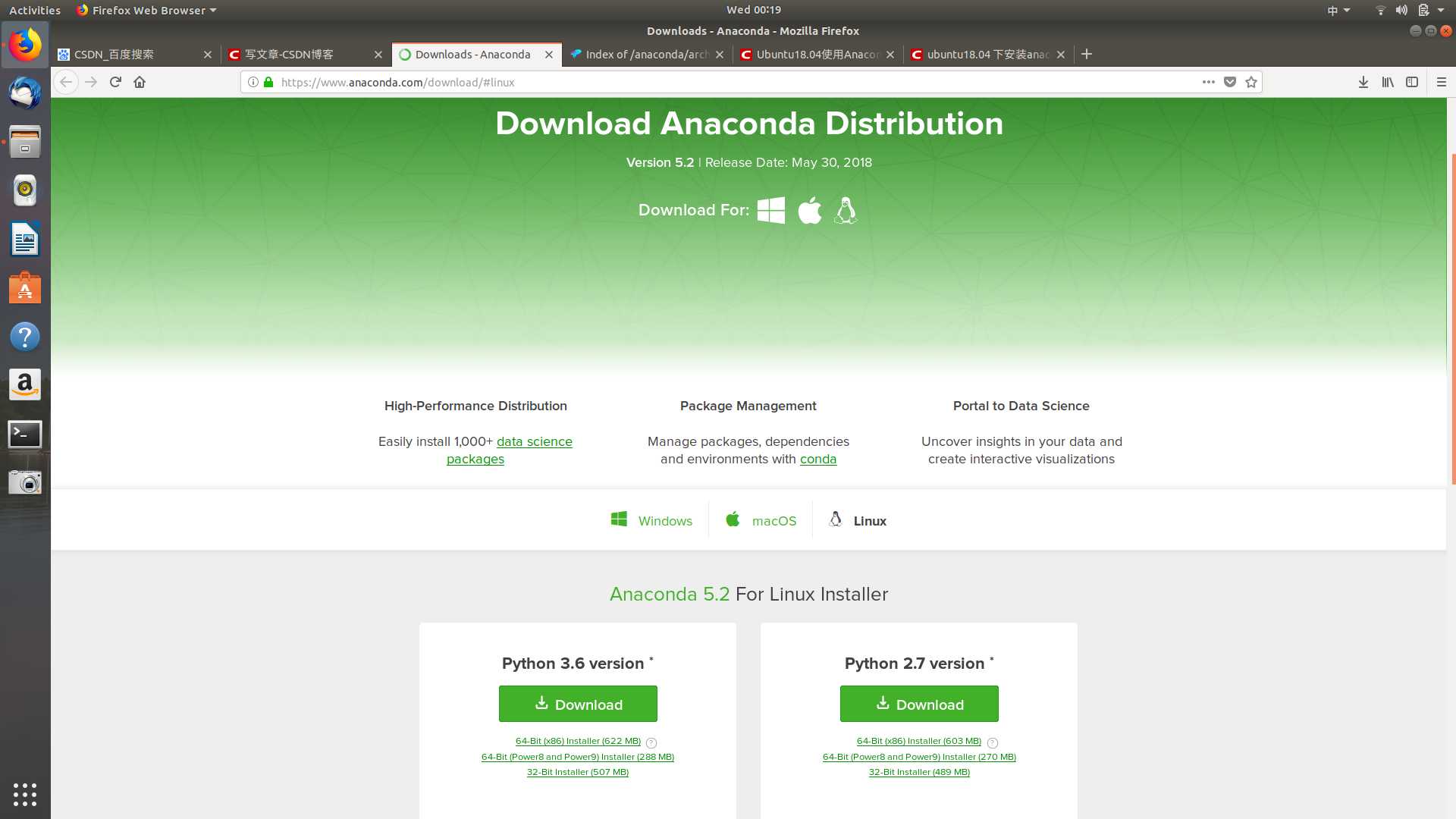 Ubuntu18.04 安装 Anaconda3