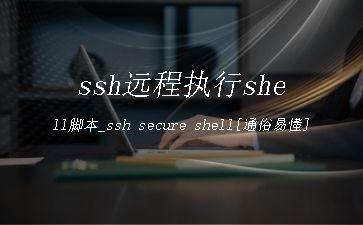 ssh远程执行shell脚本_ssh