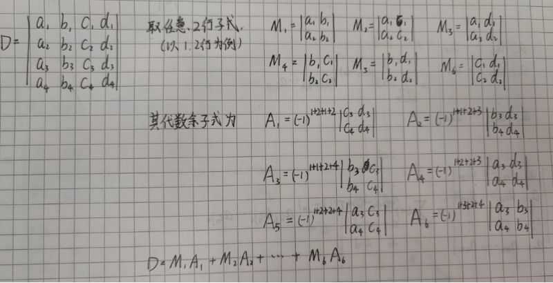 【线性代数·浅学】（一）行列式——n阶行列式定义，行列式性质，行列式展开定理，拉普拉斯定理，范德蒙德行列式，克拉默法则