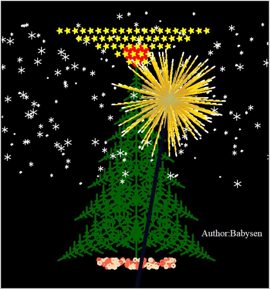 Python画圣诞树和烟花源代码