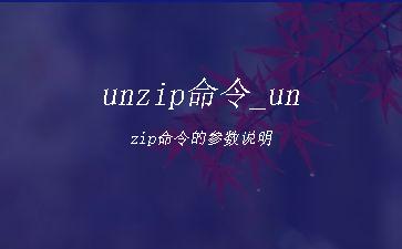 unzip命令_unzip命令的参数说明"