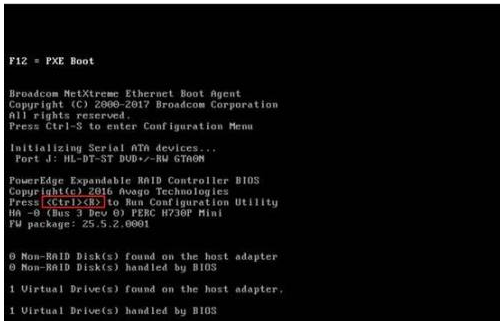 Dell R440/R730服务器BIOS模式：ctrl+r创建raid图文教程