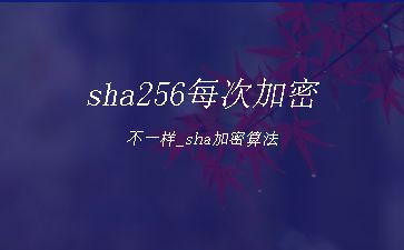 sha256每次加密不一样_sha加密算法"