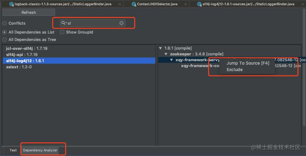 Jar 包依赖冲突排查思路和解决方法（logback + slf4j-log4j12）