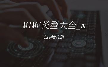 MIME类型大全_mime啥意思"
