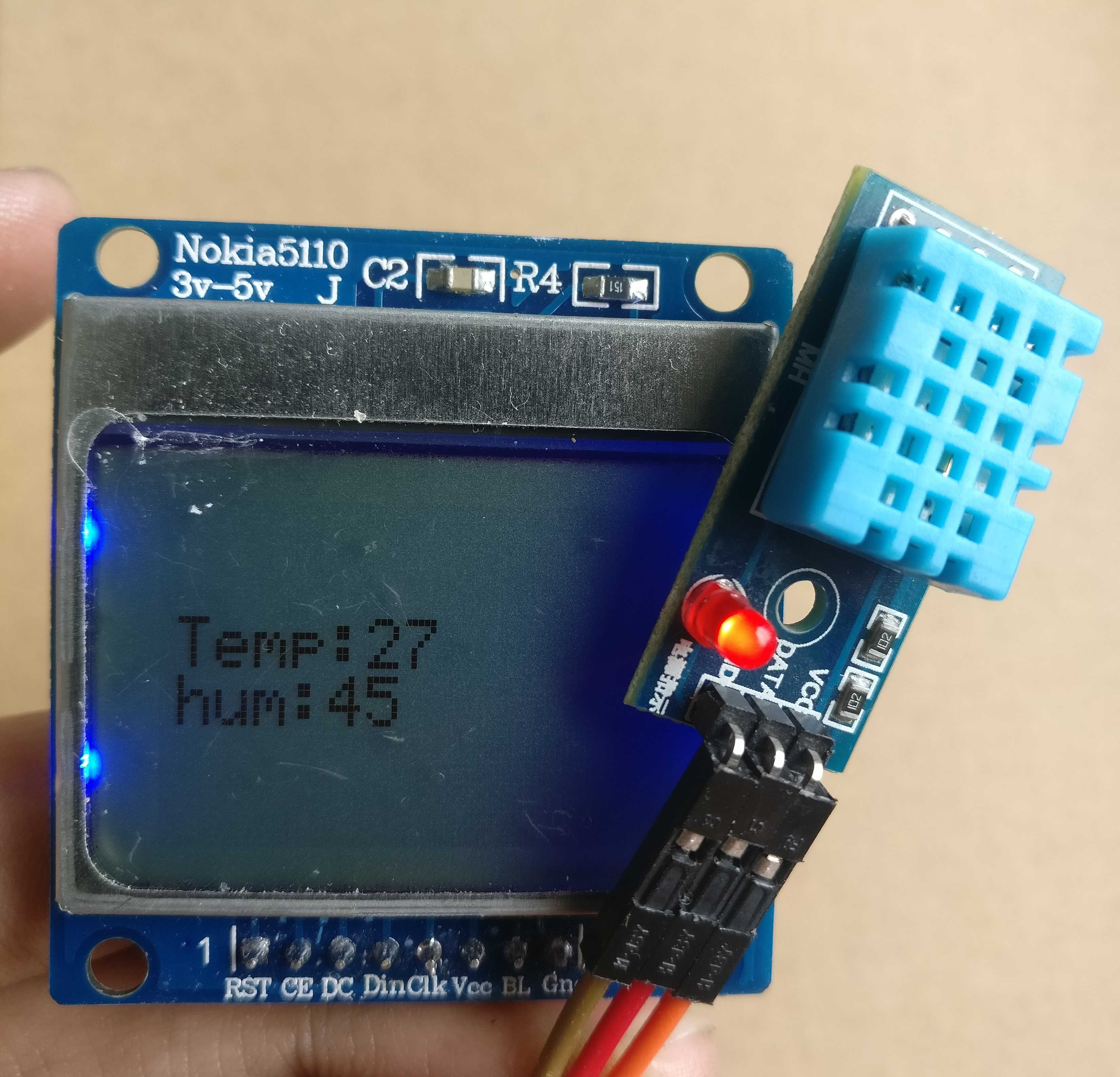 MicroPython学习--Nokia 5110+DHT11温湿度显示[通俗易懂]