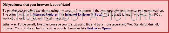 Just a picture of what you'd see if you were running IE6