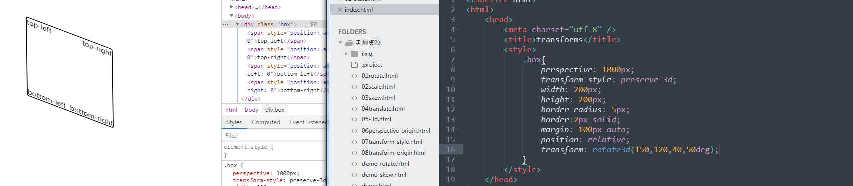 CSS3 transform 属性允许我们对元素进行哪些操作_htmlfloat