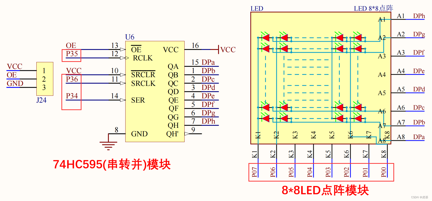 51单片机学习笔记-7LED点阵屏[通俗易懂]