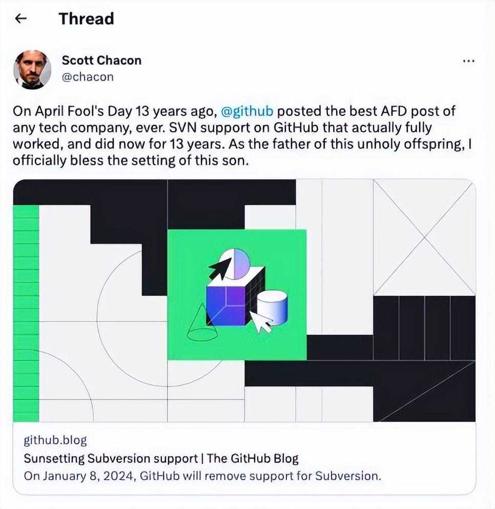 告别 SVN，Git 成“独苗”：GitHub 在 13 年后宣布淘汰 Subversion 支持「建议收藏」