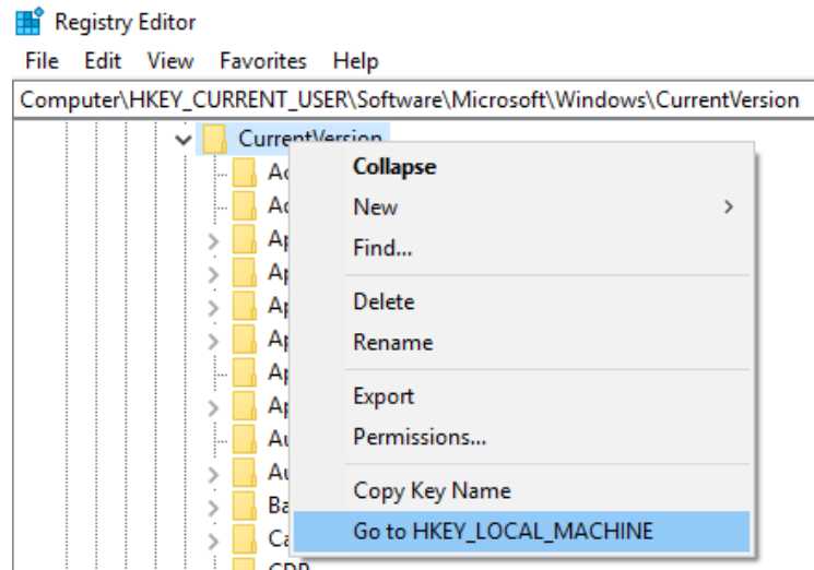 Windows 程序注册表常用键名——CurrentVersion
