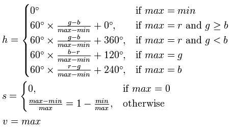 RGB 和 HSV 互相转换算法「终于解决」