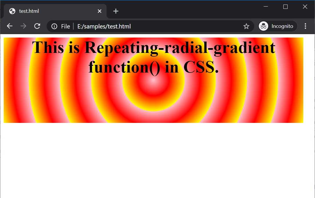 CSS | repeating-radial-gradient() function