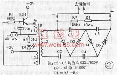 电蚊拍电路图原理分析_5609电路图