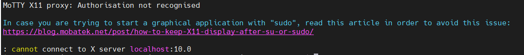 MoTTY X11 proxy: Authorisation not recognised[通俗易懂]