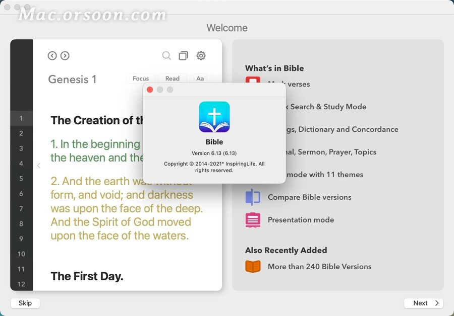 可以让你在mac上学习圣经的软件：Bible for Mac