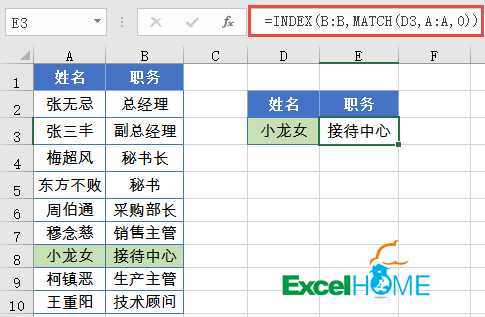 数据查询最佳搭档——INDEX和MATCH函数