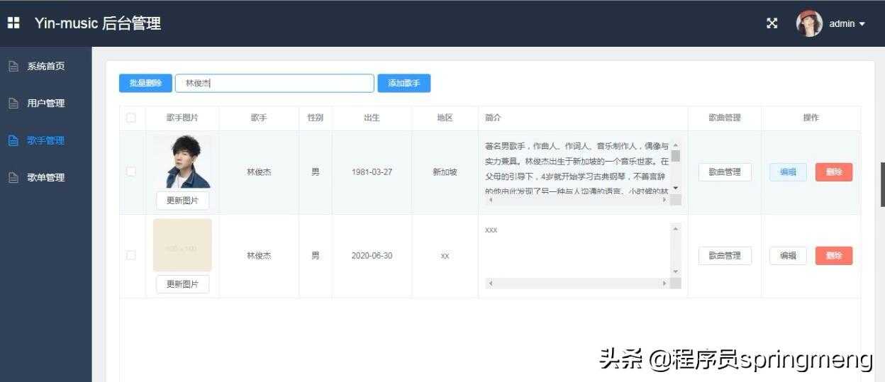 springboot2整合vue开发在线音乐网站「源码开源」「终于解决」