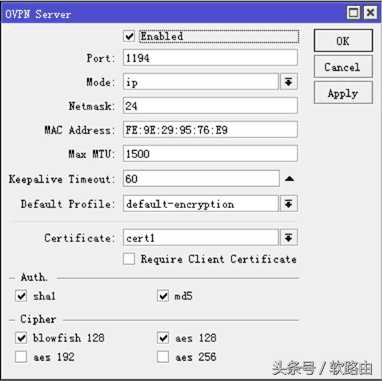 ROS软路由功能强大的ROS系统，Open V-P-N配置