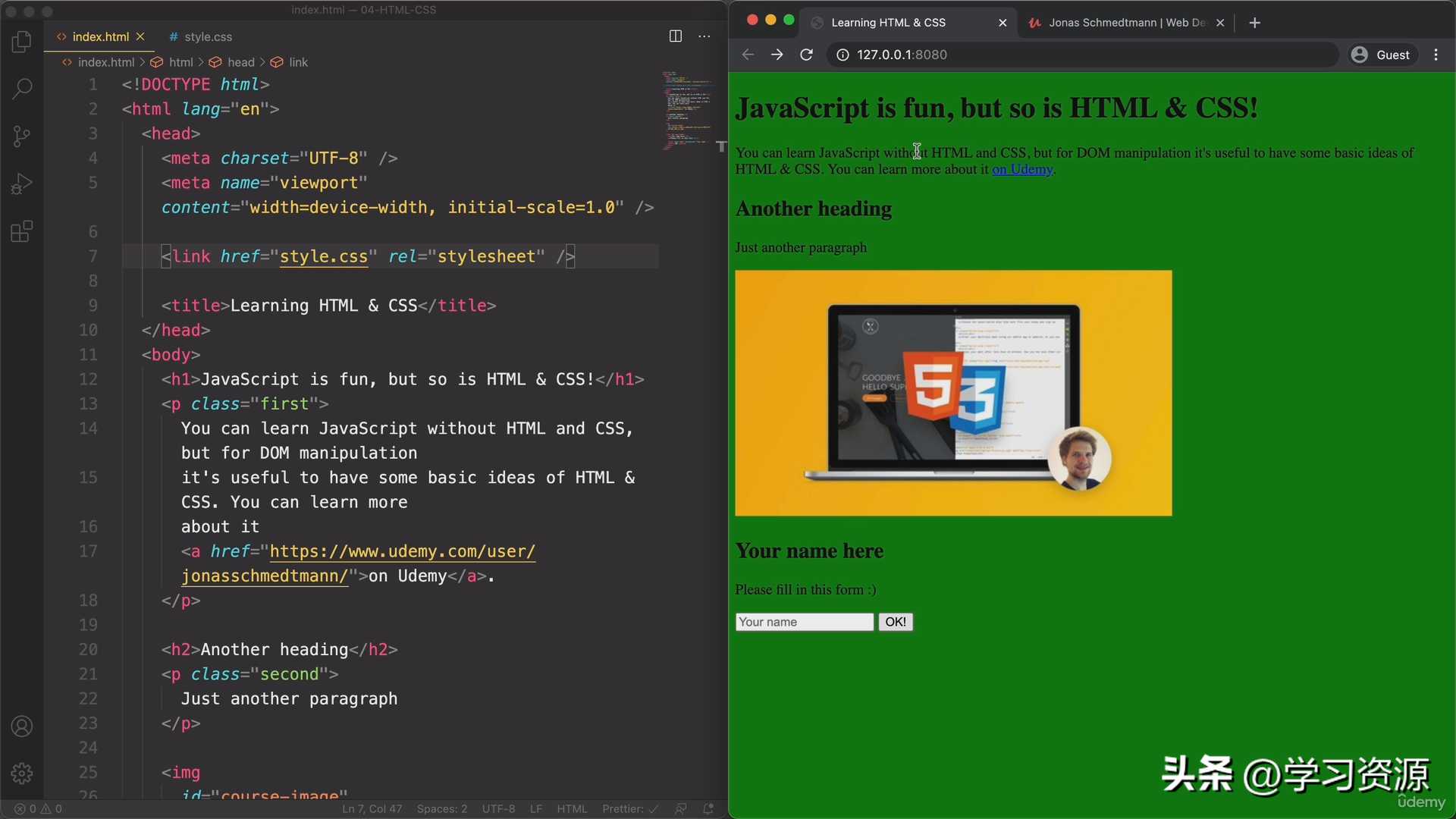 JavaScript：06 HTML & CSS Crash Course[通俗易懂]