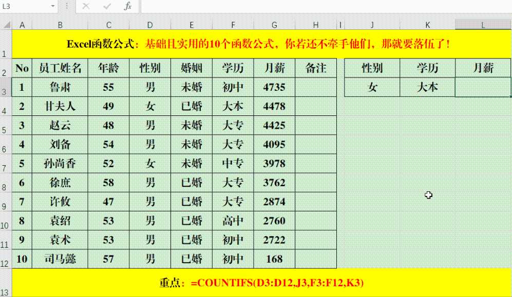 基础且实用的10个函数公式，你若还不牵手他们，那就要落伍了