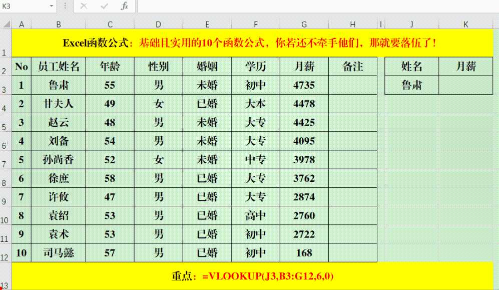 基础且实用的10个函数公式，你若还不牵手他们，那就要落伍了