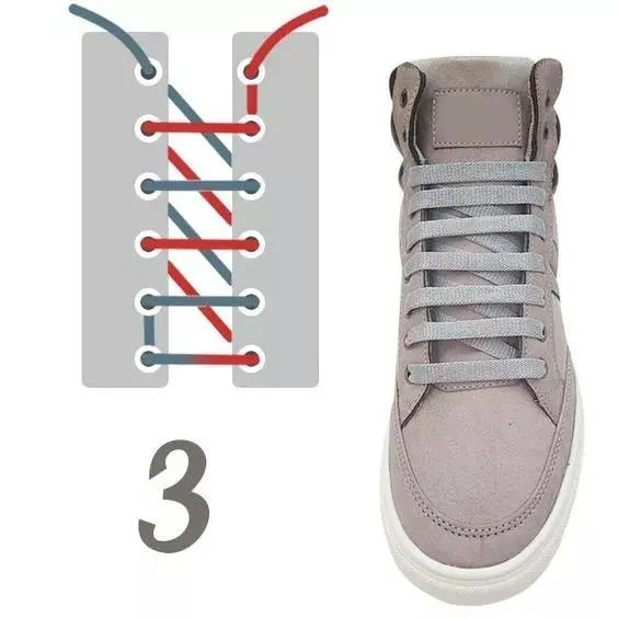 双圆环环布带系法图解_Get新技能24种鞋带花式系法，看看你会几种，这要是穿出门，回头率超高！... (https://mushiming.com/)  第13张