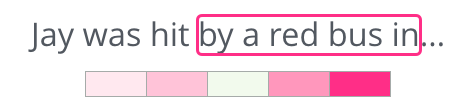 绿色槽中的单词是输入单词，每个粉色框都是一个可能的输出。