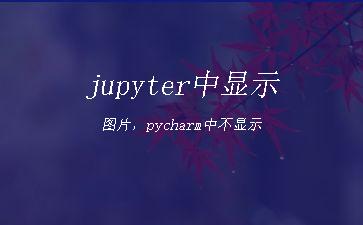 jupyter中显示图片，pycharm中不显示"