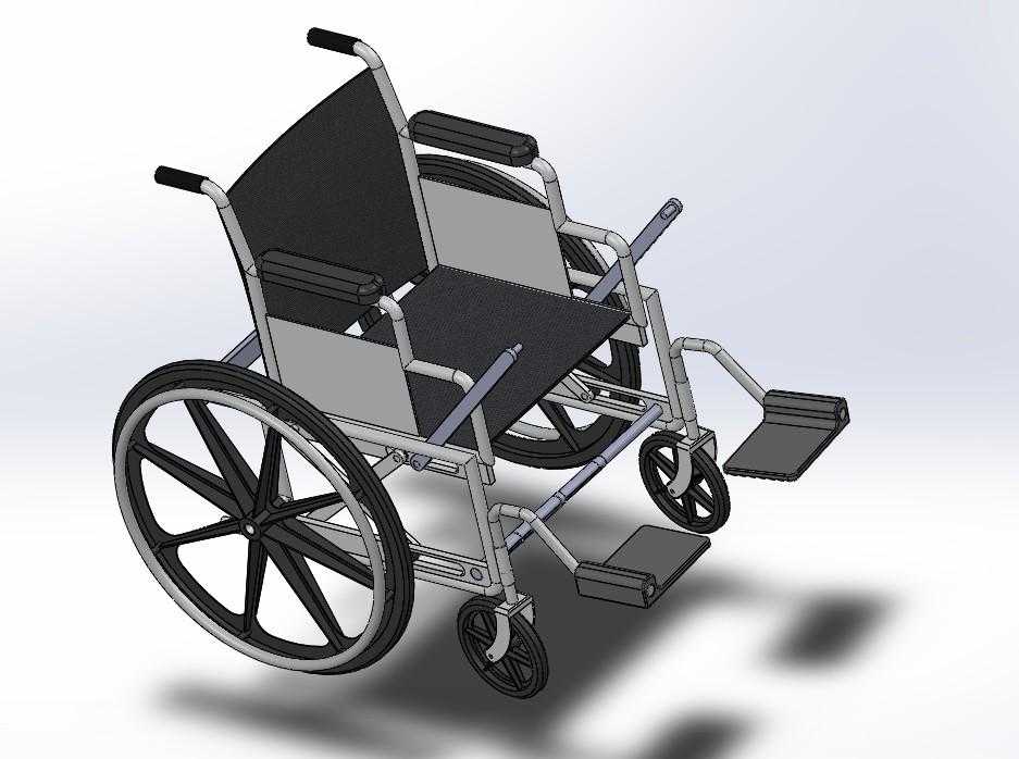 foldable wheelchair折叠轮椅简易模型3D图纸 Solidworks设计
