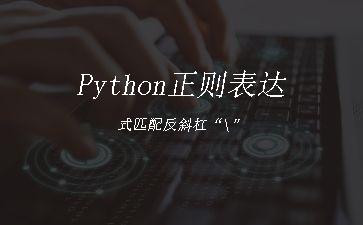 Python正则表达式匹配反斜杠“\”"