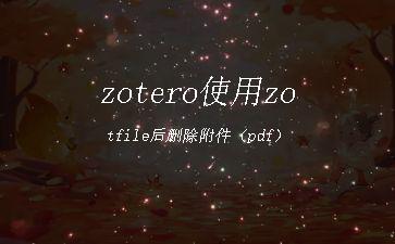 zotero使用zotfile后删除附件（pdf）"